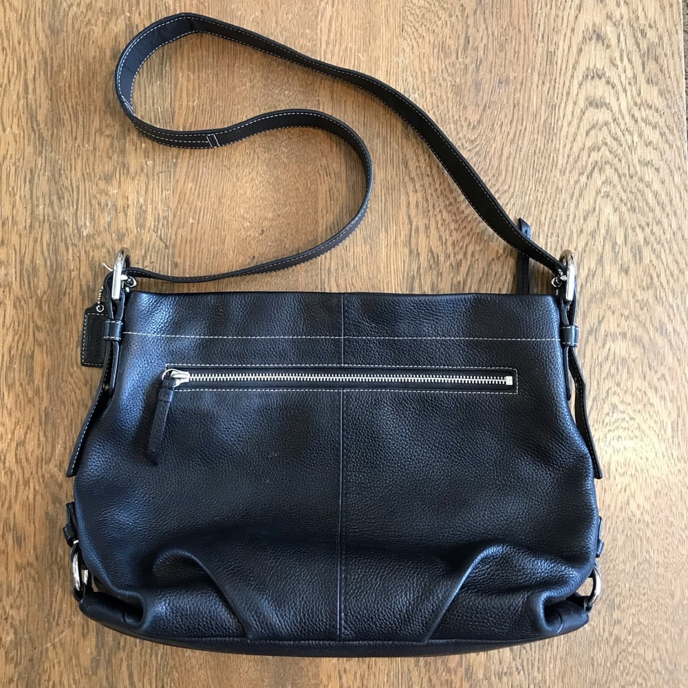 Coach Convertible Hobo Duffle Black Leather Purse